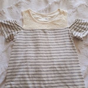 NEW CONDITION! Justice sleevless striped lace top!